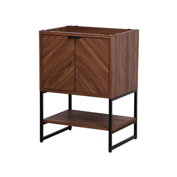 Juhl Chevron-Front Modern Minimalist 2-Shelf Bath Vanity Cabinet Only (Sink Basin Not Included) - JONATHAN Y